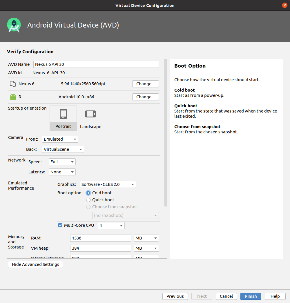 Device configuration Screen