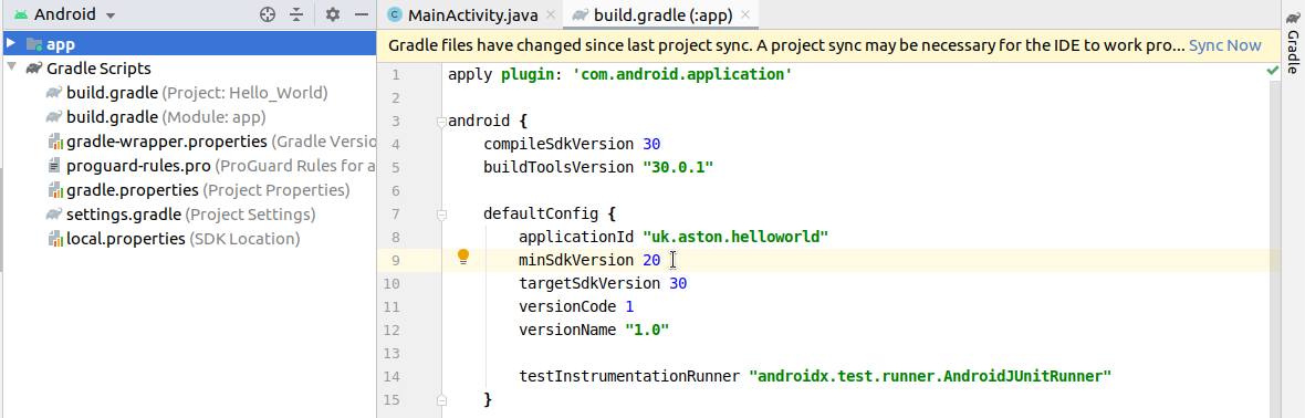 Setting the Minimum Sdk Version